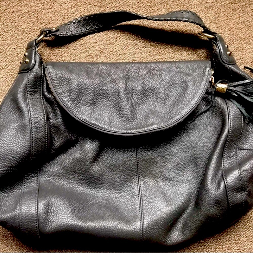 ONNA ERLICH Elegant GRAY Leather Shoulder HOBO STYLE Bag